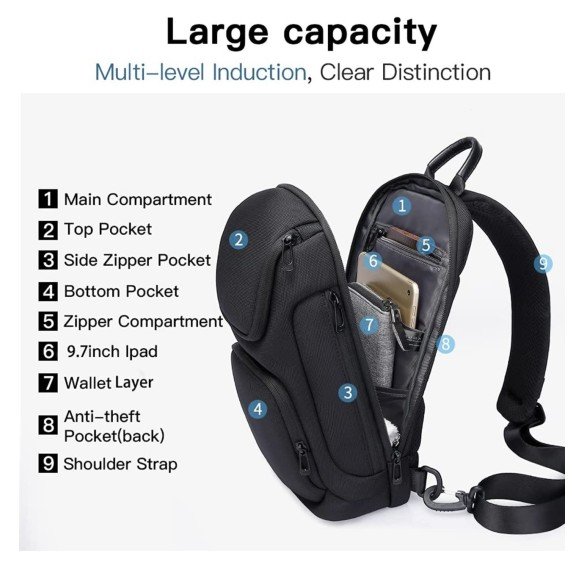 Τσαντάκι Ώμου Bange Χιαστί (Crossbody) - Μαύρο