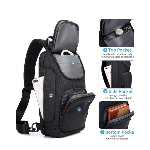 Τσαντάκι Ώμου Bange Χιαστί (Crossbody) - Μαύρο