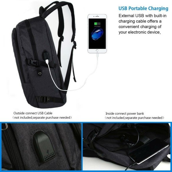 Σακίδιο Πλάτης 20L Laptop 15,6” Mancro - Μαύρο