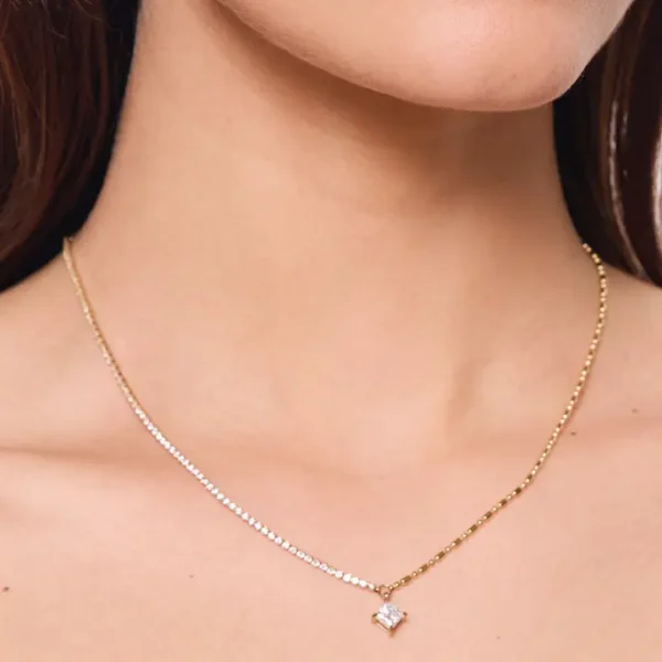 Μενταγιόν Από Ανοξείδωτο Ατσάλι με Στρας και Κρύσταλλο - Gold