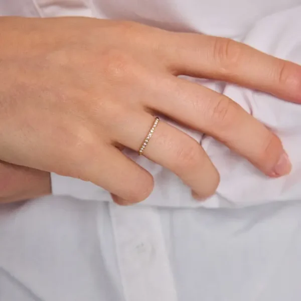 Δαχτυλίδι με Στρας Από Ανοξείδωτο Ατσάλι - Gold