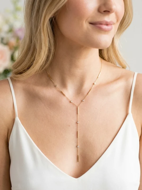 Μενταγιόν Από Ανοξείδωτο Ατσάλι ''Υ'' με Στρας - Gold