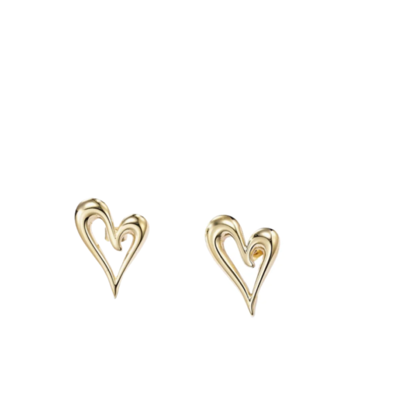 PRODUCT IMAGE EARRINGS Σκουλαρίκια Από Ανοξείδωτο Ατσάλι σε Σχήμα Καρδιάς - Gold