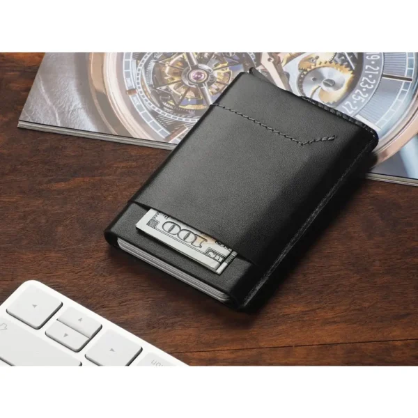 a85ced81ebfbb1e7272f1cd68692358eb58d3d112a17680a25eddcf83b406efb Δερμάτινο Card Holder Pularys - Μαύρο
