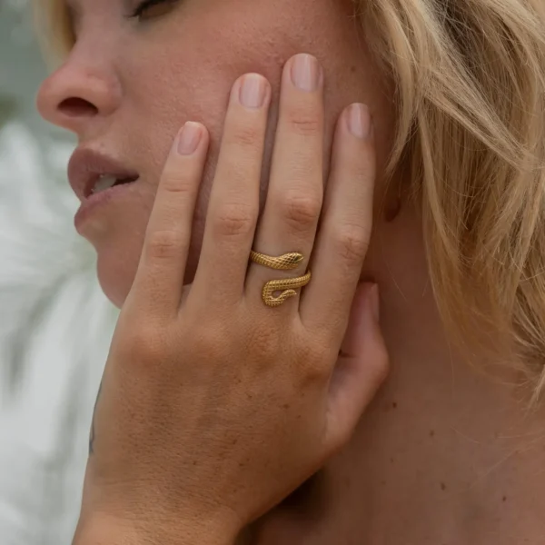 Δαχτυλίδι Φίδι Από Ανοξείδωτο Ατσάλι - Gold