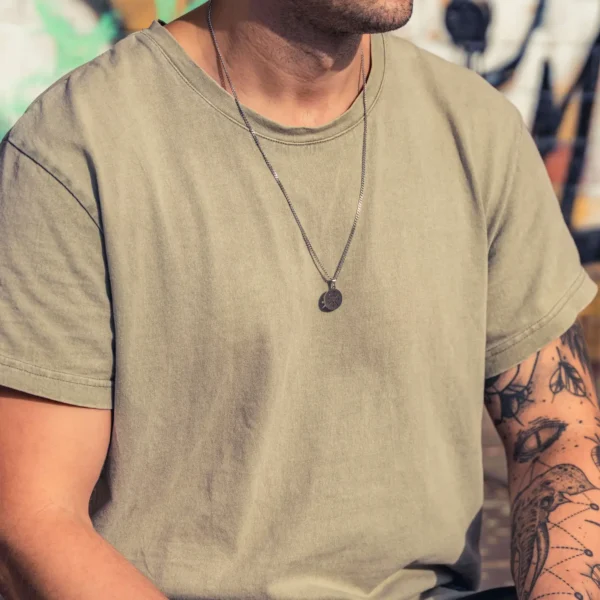 Ανδρικό Μενταγιόν Από Ανοξείδωτο Ατσάλι - Ασημί Πυξίδα