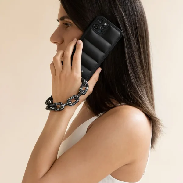 Μαύρη Επενδεδυμένη Θήκη Τηλεφώνου