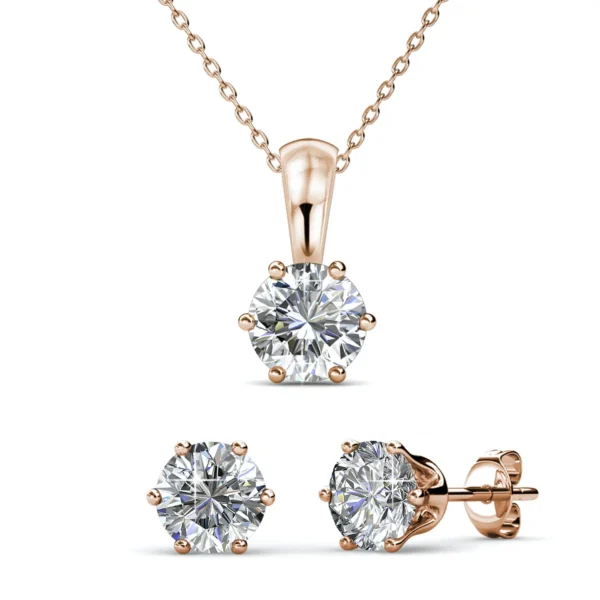 d76297767ba4cab0578e347f125bbf03b4ce034ff1ef40b628d105f9a629afab Σετ Rose Gold Μενταγιόν - Σκουλαρίκια