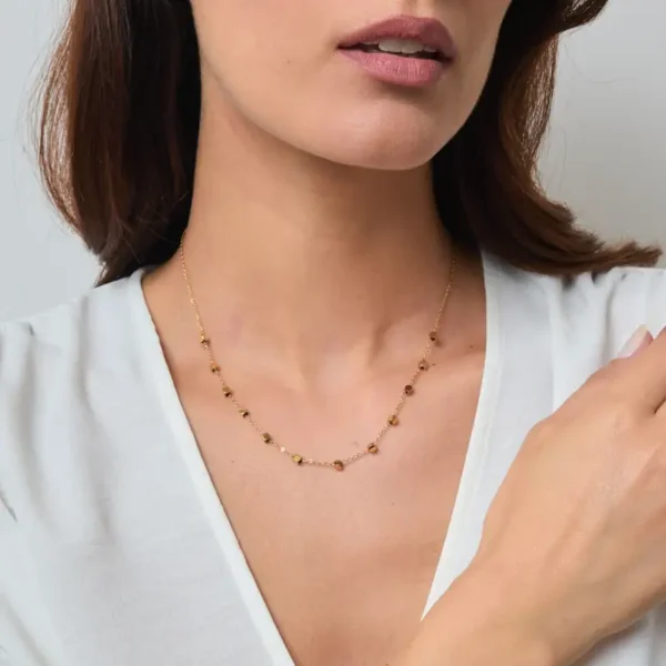 Μενταγιόν Από Ανοξείδωτο Ατσάλι με Κυβάκια - Gold