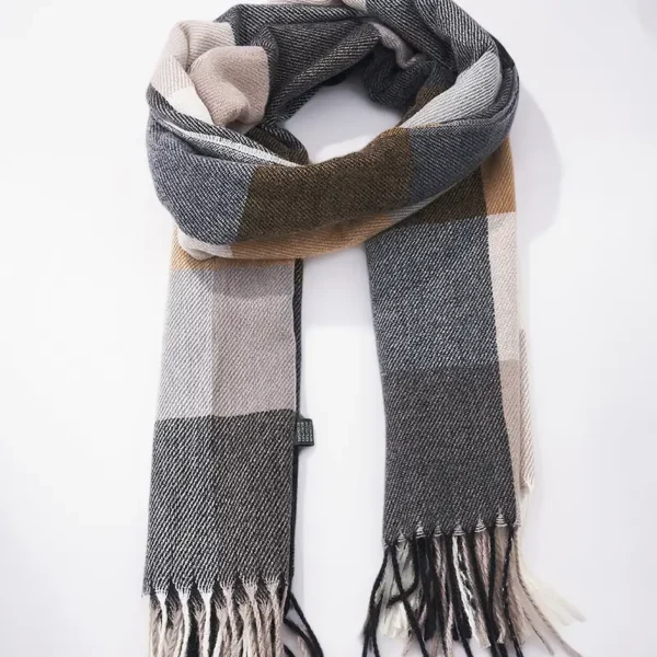 Καρό Γυναικείο Μακρύ Κασκόλ - Γκρι