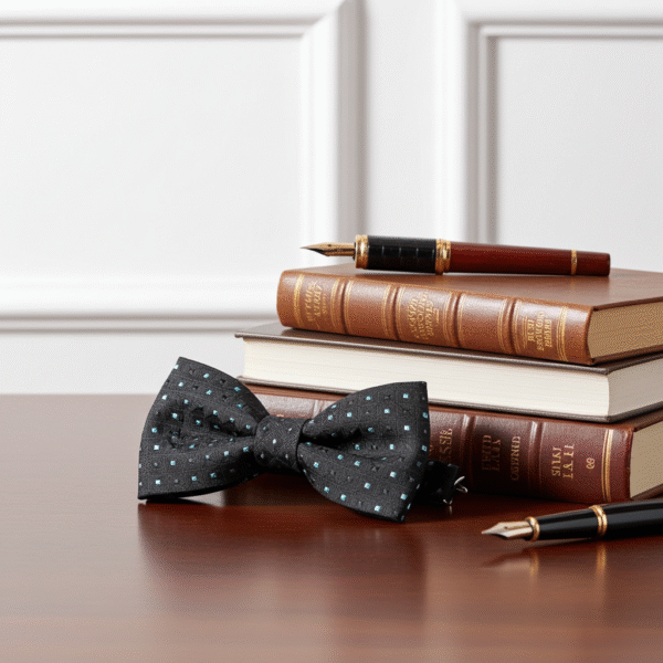 -edited_3(23) Σετ Παπιγιόν και Μαντηλάκι Τσέπης - Μαύρο με Πουά Σχέδιο