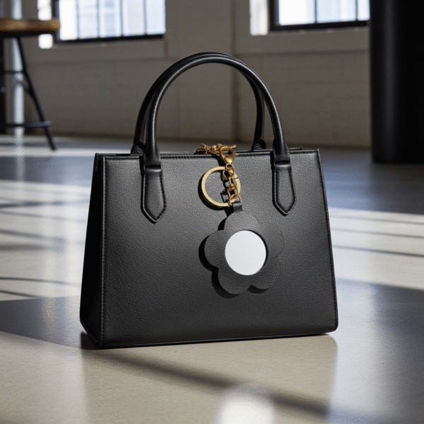 Διακοσμητικό Τσάντας και Μπρελόκ με Καθρεφτάκι σε Σχήμα Λουλουδιού