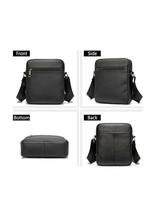 Τσαντάκι Ώμου Cardinal Από Γνήσιο Δέρμα - Μαύρο