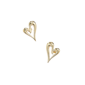 Σκουλαρίκια Από Ανοξείδωτο Ατσάλι σε Σχήμα Καρδιάς - Gold