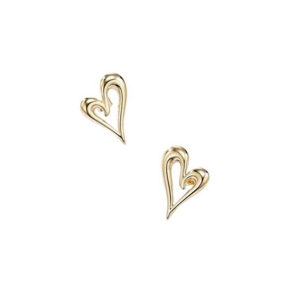 Σκουλαρίκια Από Ανοξείδωτο Ατσάλι σε Σχήμα Καρδιάς - Gold