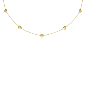 Μενταγιόν Από Ανοξείδωτο Ατσάλι με Καρδιές - Gold