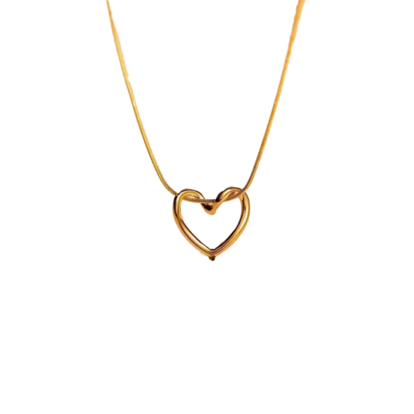 Μενταγιόν Από Ανοξείδωτο Ατσάλι με Μίνιμαλ Καρδιά - Gold
