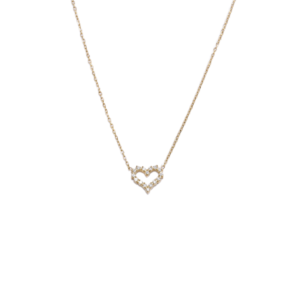 Μενταγιόν Από Ανοξείδωτο Ατσάλι με Καρδιά και Στρας - Gold