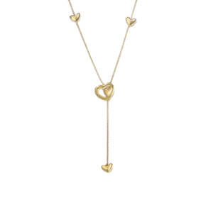 product_image075 Μενταγιόν Από Ανοξείδωτο Ατσάλι ''Y'' με Καρδιές - Gold