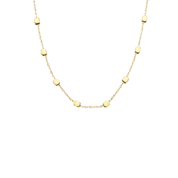 Μενταγιόν Από Ανοξείδωτο Ατσάλι με Κυβάκια - Gold