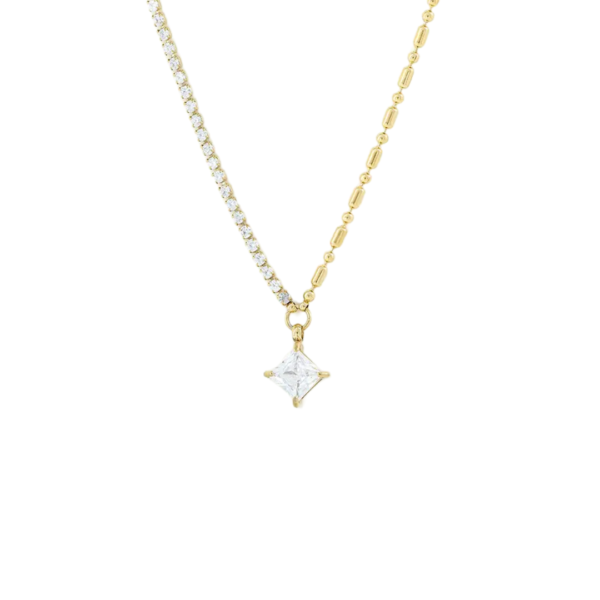 Μενταγιόν Από Ανοξείδωτο Ατσάλι με Στρας και Κρύσταλλο - Gold