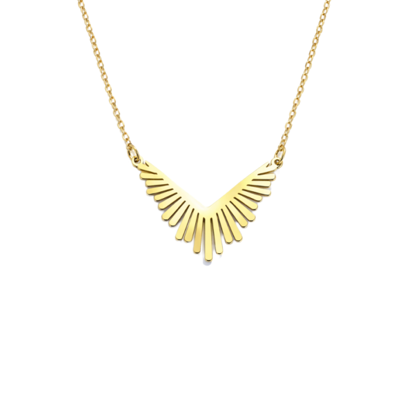 Μενταγιόν Από Ανοξείδωτο Ατσάλι με Φτερά - Gold