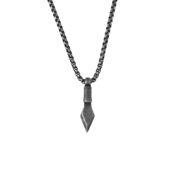 Ανδρικό Μενταγιόν Από Ανοξείδωτο Ατσάλι - Μαύρο Βέλος