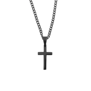 product_image28 Ανδρικό Μενταγιόν Από Ανοξείδωτο Ατσάλι - Μαύρος Σταυρός