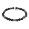Ανδρικό Ελαστικό Βραχιόλι Μαύρο - Ασημί