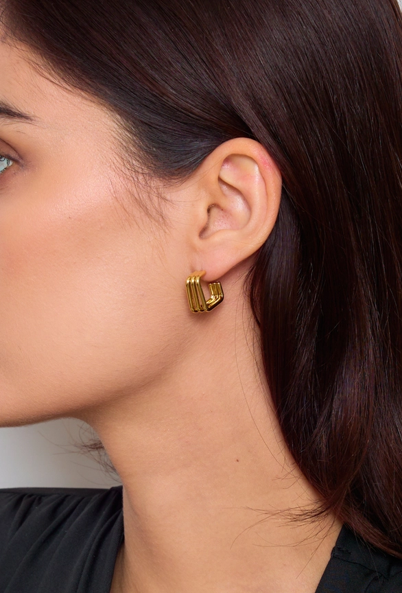 Σκουλαρίκια Από Ανοξείδωτο Ατσάλι Triple Claw - Gold