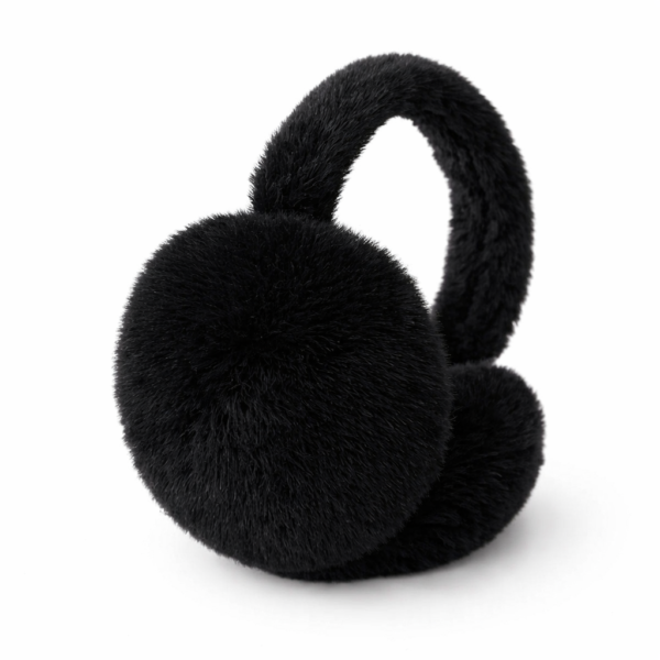 312cc548-2c07-49e8-b2ef-25ef3a1242ba Χειμερινά Earmuffs με Συνθετική Γούνα - Μαύρα