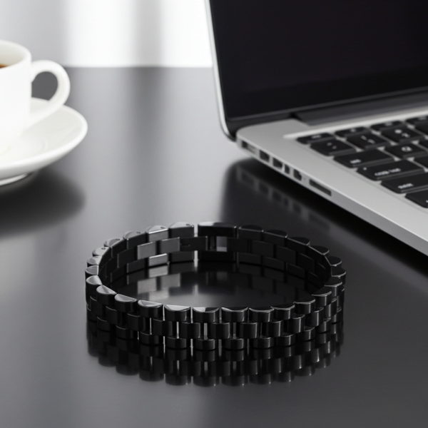 Ανδρικό Βραχιόλι από Ανοξείδωτο Ατσάλι - Μαύρο