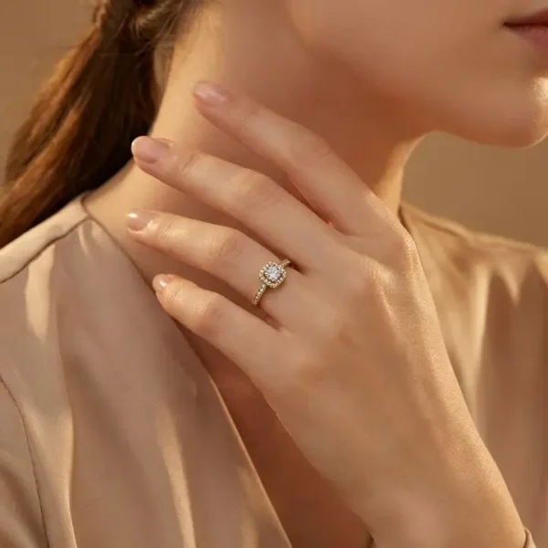 Δαχτυλίδι Από Ανοξείδωτο Ατσάλι με Διαμάντι και Zircon - Gold