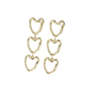 Κρεμαστά Σκουλαρίκια Από Ανοξείδωτο Ατσάλι με Καρδούλες - Gold