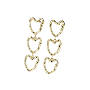 product_image048 Κρεμαστά Σκουλαρίκια Από Ανοξείδωτο Ατσάλι με Καρδούλες - Gold