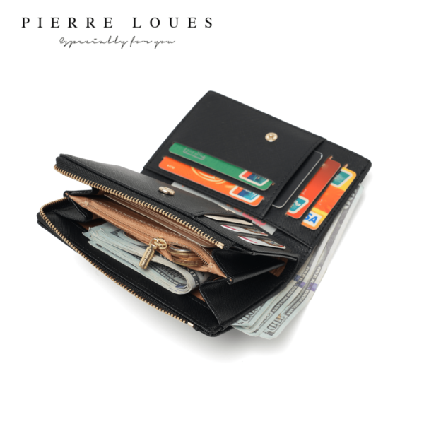 Γυναικείο Μικρό Πορτοφόλι Saffiano Pierre Loues - Μαύρο