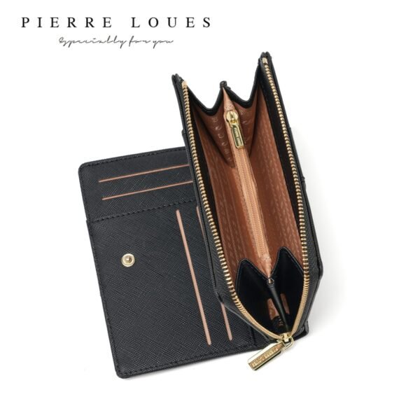 Γυναικείο Μικρό Πορτοφόλι Saffiano Pierre Loues - Μαύρο