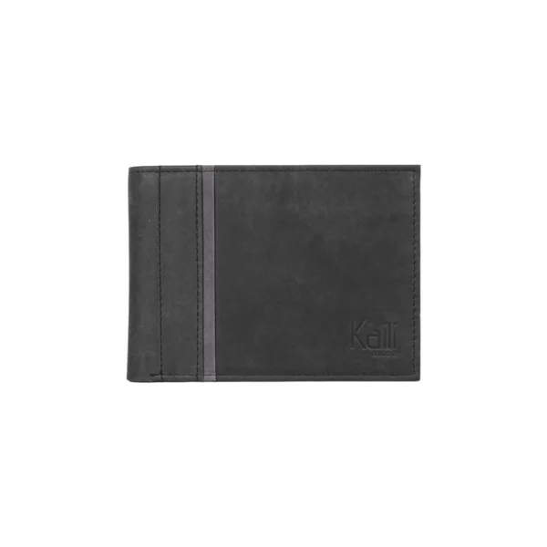 Ανδρικό Πορτοφόλι Kaili Mood Από Γνήσιο Δέρμα Full-Grain - Μαύρο