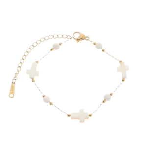 Βραχιόλι Από Ανοξείδωτο Ατσάλι Με Σταυρούς - Gold