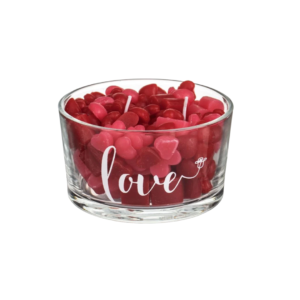 product_image051 Κερί με Κόκκινες Καρδιές σε Ποτήρι "Love"