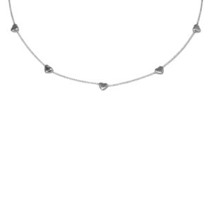 Μενταγιόν Από Ανοξείδωτο Ατσάλι με Καρδιές - Silver