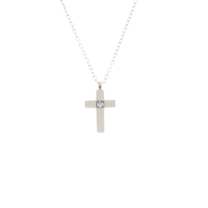 Μενταγιόν Από Ανοξείδωτο Ατσάλι Σταυρός - Silver