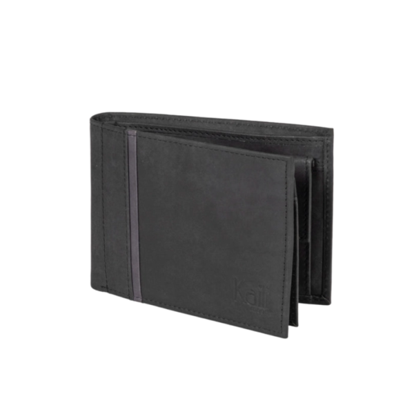 Ανδρικό Πορτοφόλι Kaili Mood Από Γνήσιο Δέρμα Full-Grain - Μαύρο