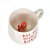 Κεραμική Κούπα με 3D ''Love'' Εσωτερικά και Μήνυμα "All You Need is Love" - Λευκή