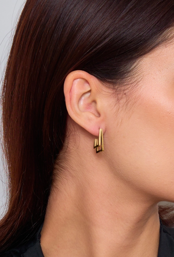 Σκουλαρίκια Από Ανοξείδωτο Ατσάλι Double Claw - Gold