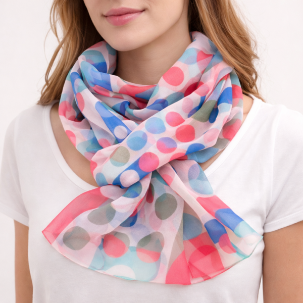 Γυναικείο Φουλάρι - Ροζ με Σχέδιο