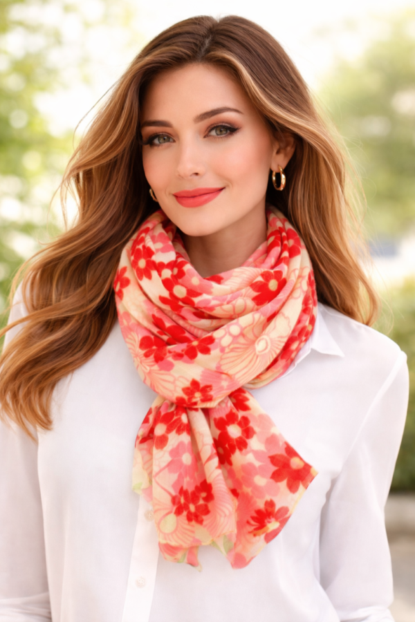 Γυναικείο Φουλάρι - Κόκκινο Φλοράλ