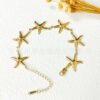 Βραχιόλι Από Ανοξείδωτο Ατσάλι Με Αστερίες - Gold