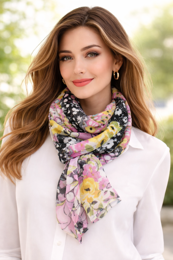 Γυναικείο Φουλάρι - Ροζ Φλοράλ