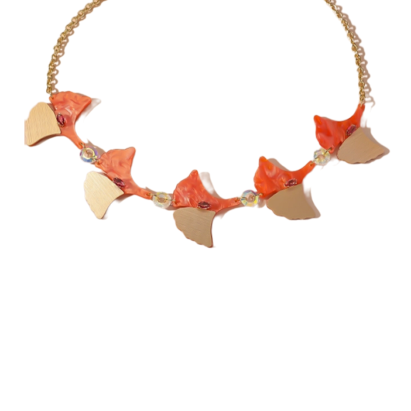 Μενταγιόν Από Ανοξείδωτο Ατσάλι Με Σχέδιο Φύλλων - Gold